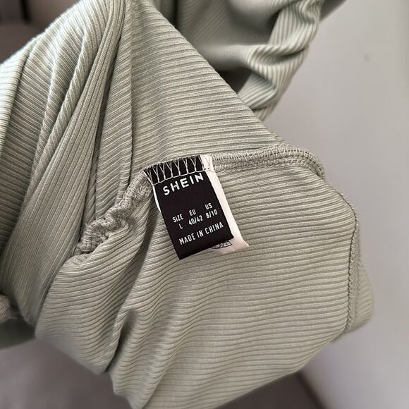 SHEIN Essnce Button Front Ruched Dress Size Large in Mint Green - Picture 7 of 12